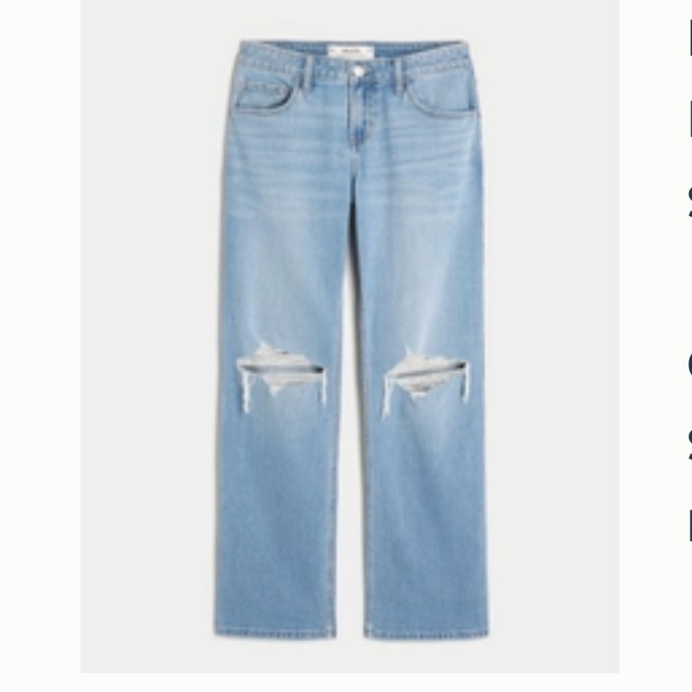 Hollister Women's Light Blue Straight Leg Jeans